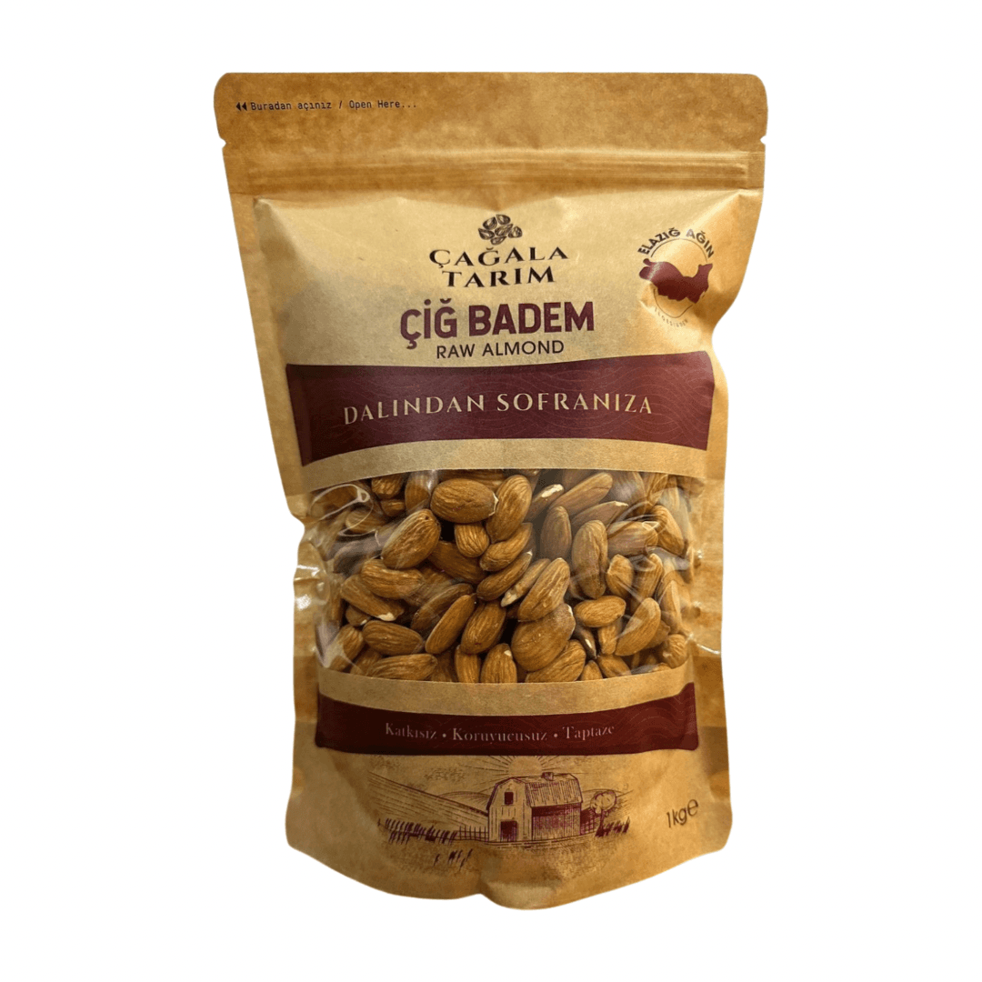 Çağala Tarım 1 kg çiğ iç badem paketi